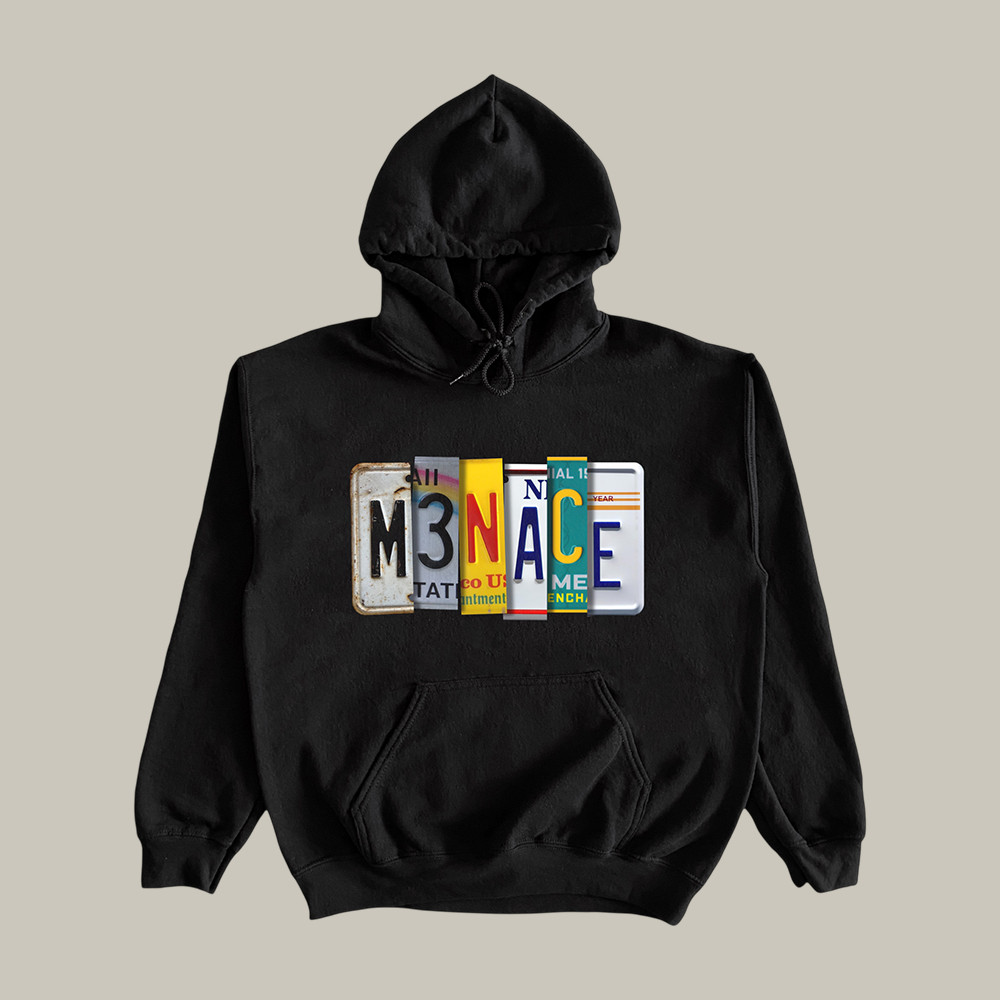 Menace License Plate Hoodie Youtuber Apparel Kanel Joseph Lover Gift For Boyfriend