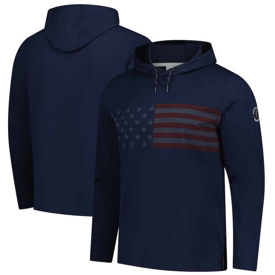 Men's 2025 U.S. Open Puma Navy Volition Flag Pullover Hoodie Best Gifts For Gofter Fans