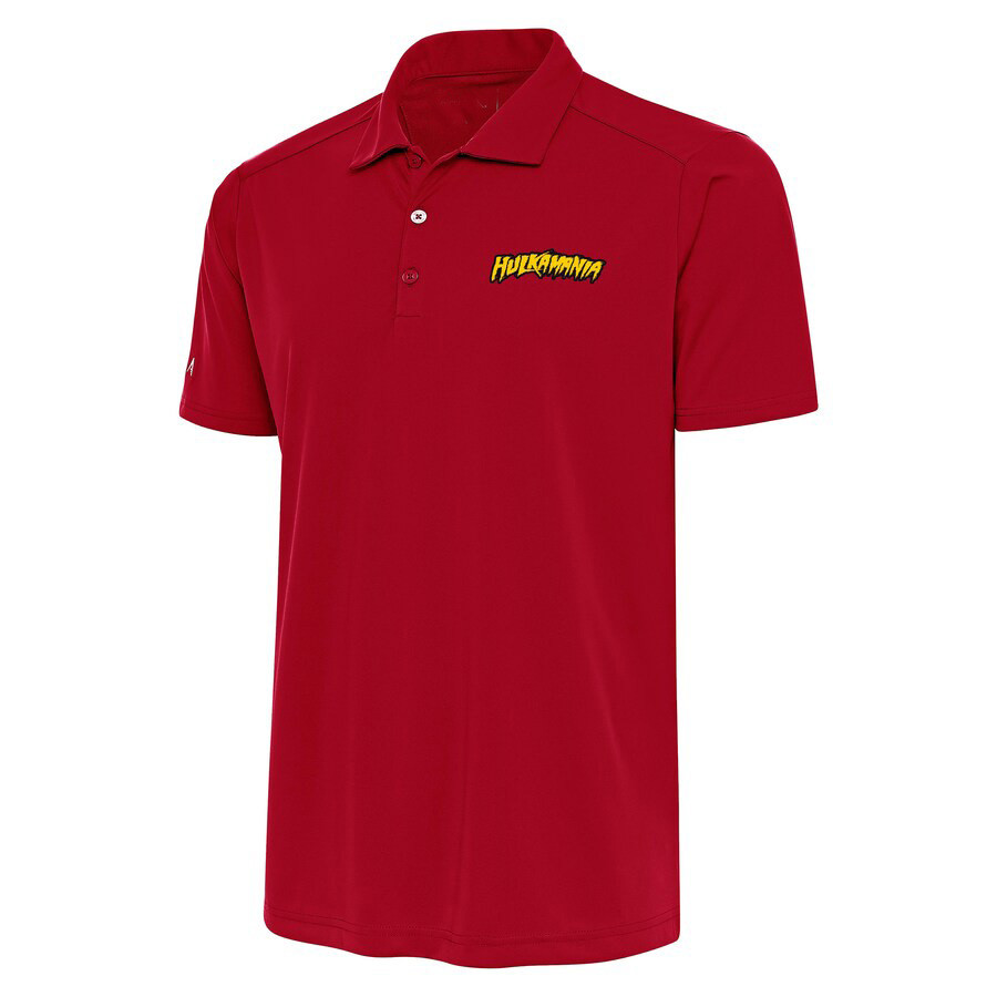 Men's Antigua Red Hulk Hogan Tribute Polo Merch For Fans