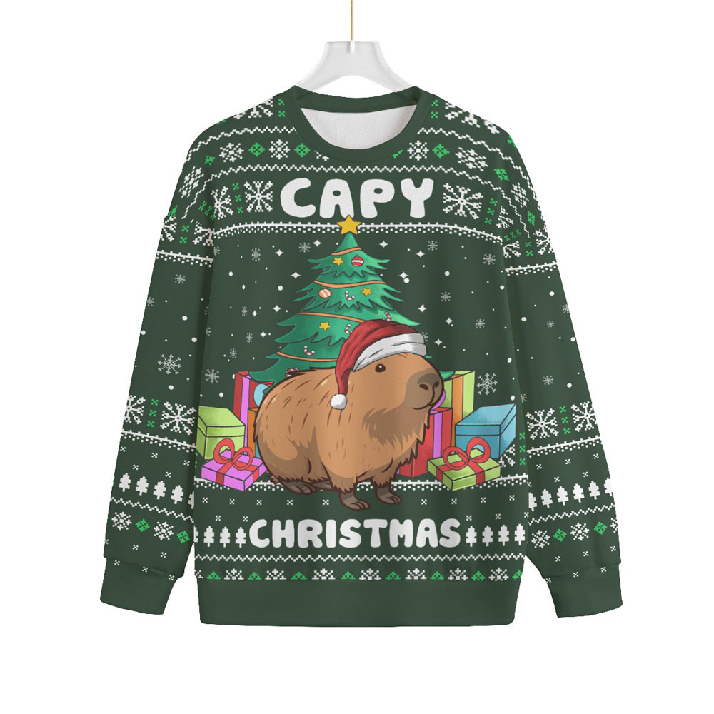 Mens Capybara Plus Size Ugly Christmas Sweater Trending Christmas Merch Gift 2025 Collection