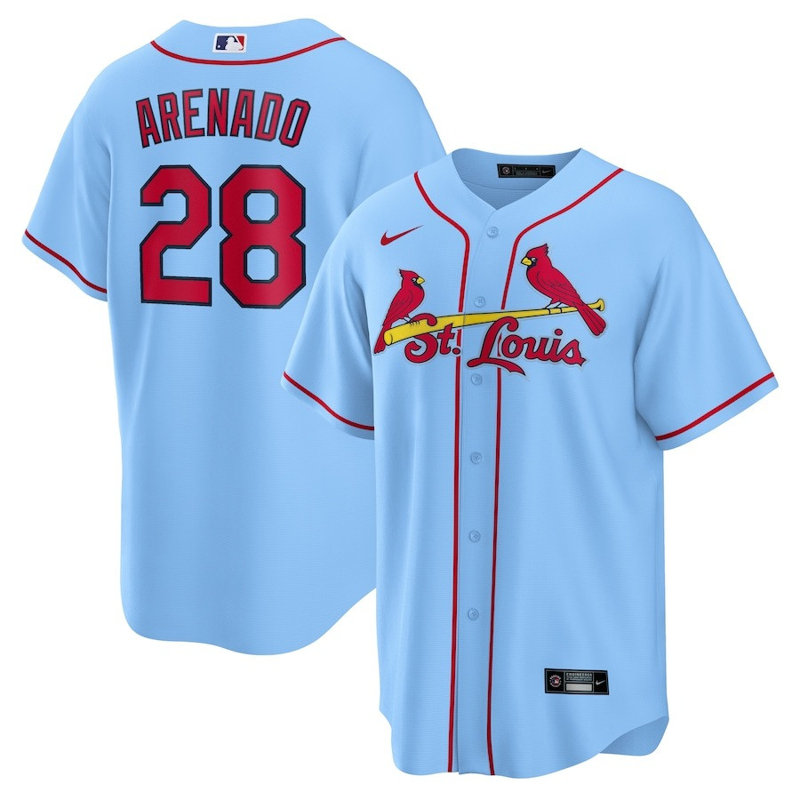 Men's Cardinals Nolan Arenado Light Blue Alternate Official Player Jersey Unique Baseball Gifts