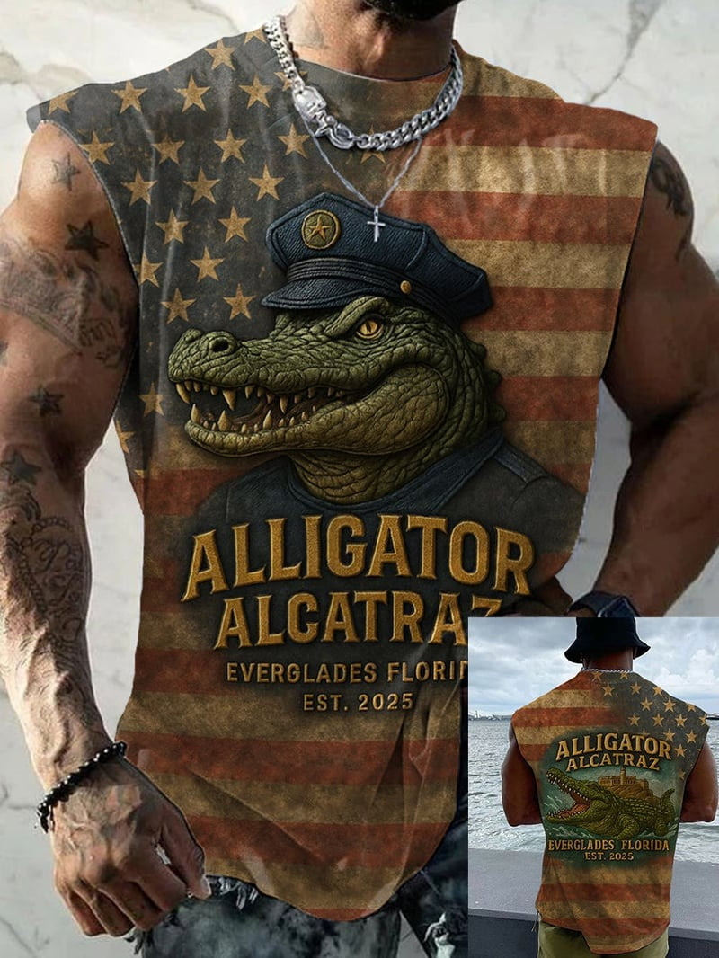 Men's Casual Crocodile Alcatraz Tank Top
