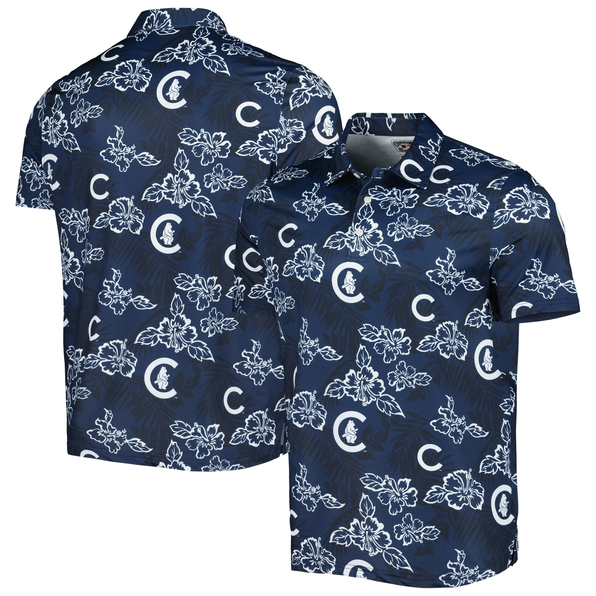 Mens Chicago Cubs Reyn Spooner Navy Cooperstown Collection Puamana Print Polo Merch Gift For Loyal Fans