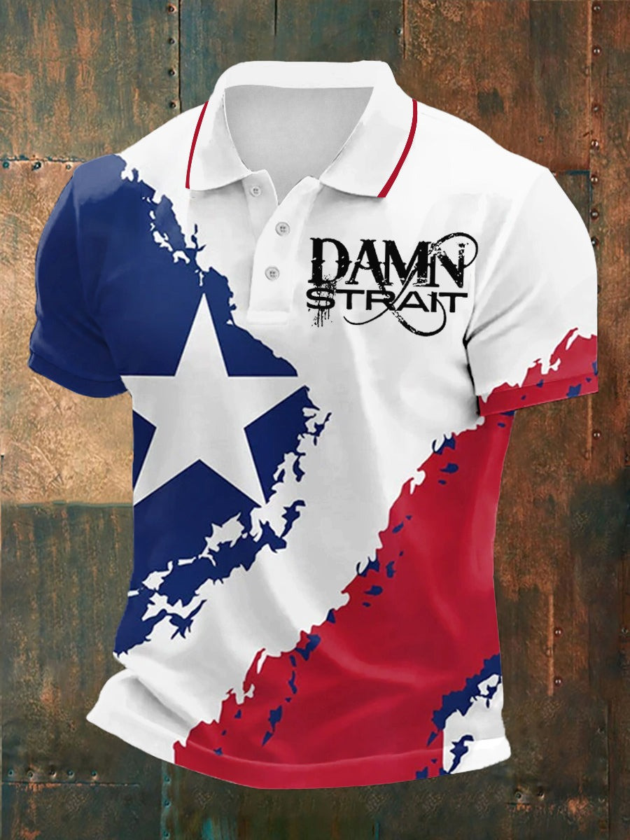 Men's Damn Strait Country Music Polo Shirt Gift Ideas For Fans