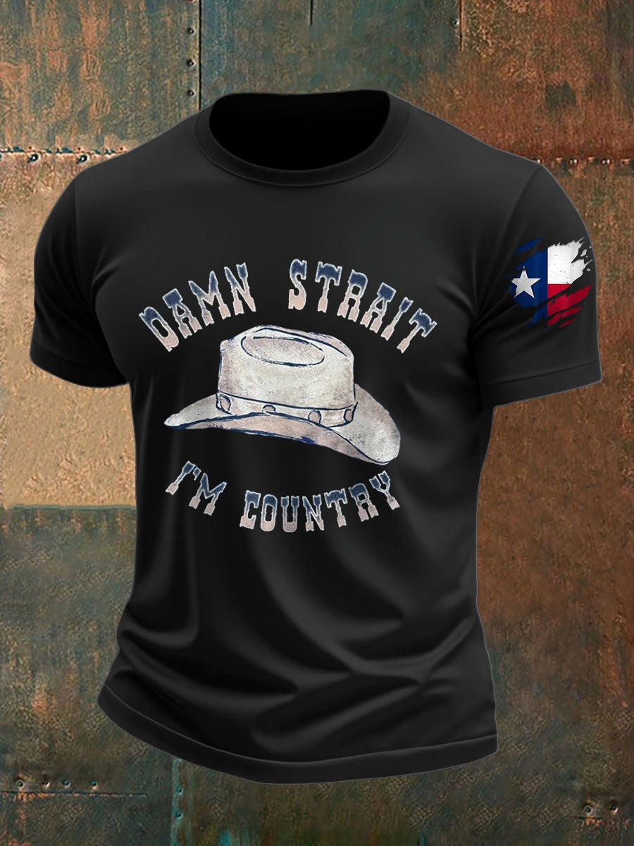 Men's Damn Strait IM Country Music Fan T-Shirt Presents For Music Lovers