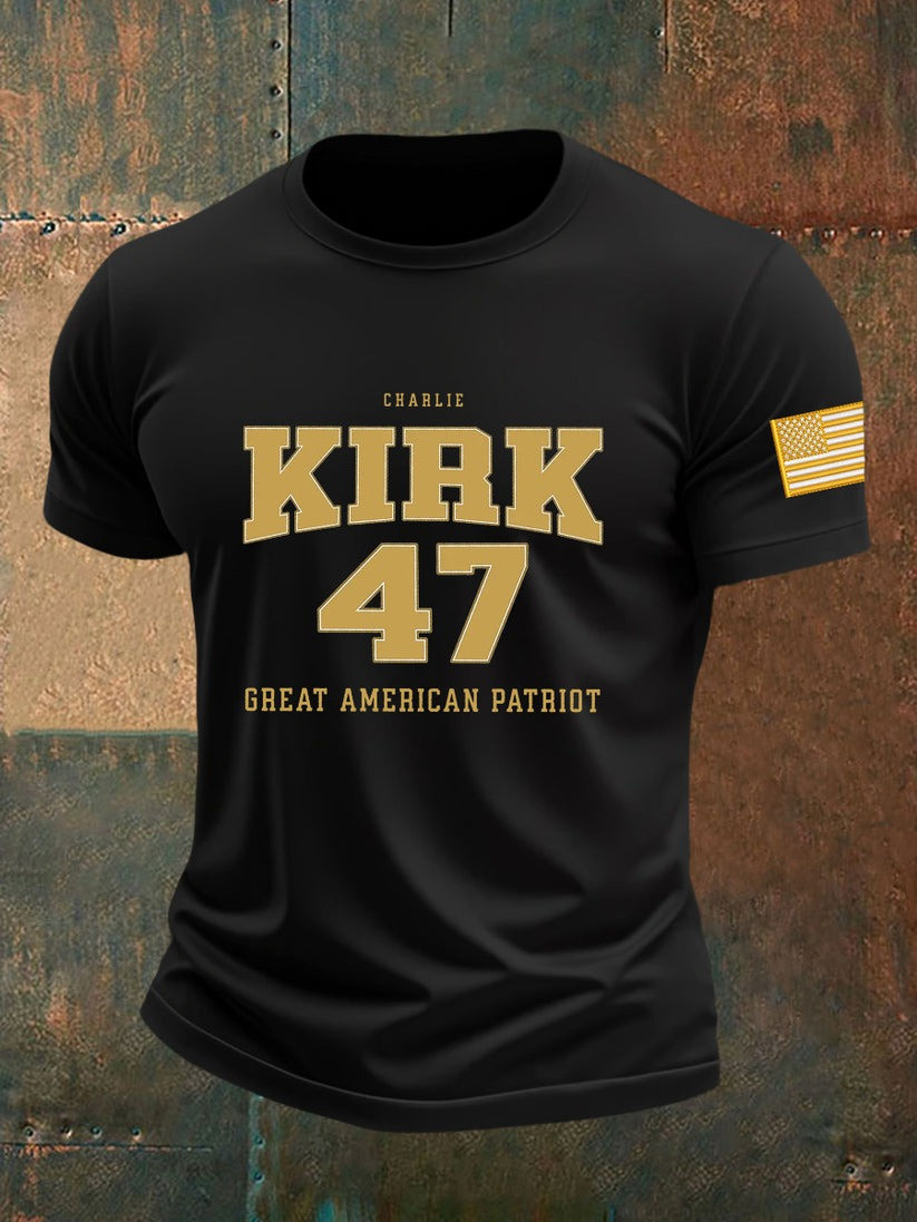 Men's Freedom Is Not Free Charlie Kirk Short Sleeve T-shirt America Supporters