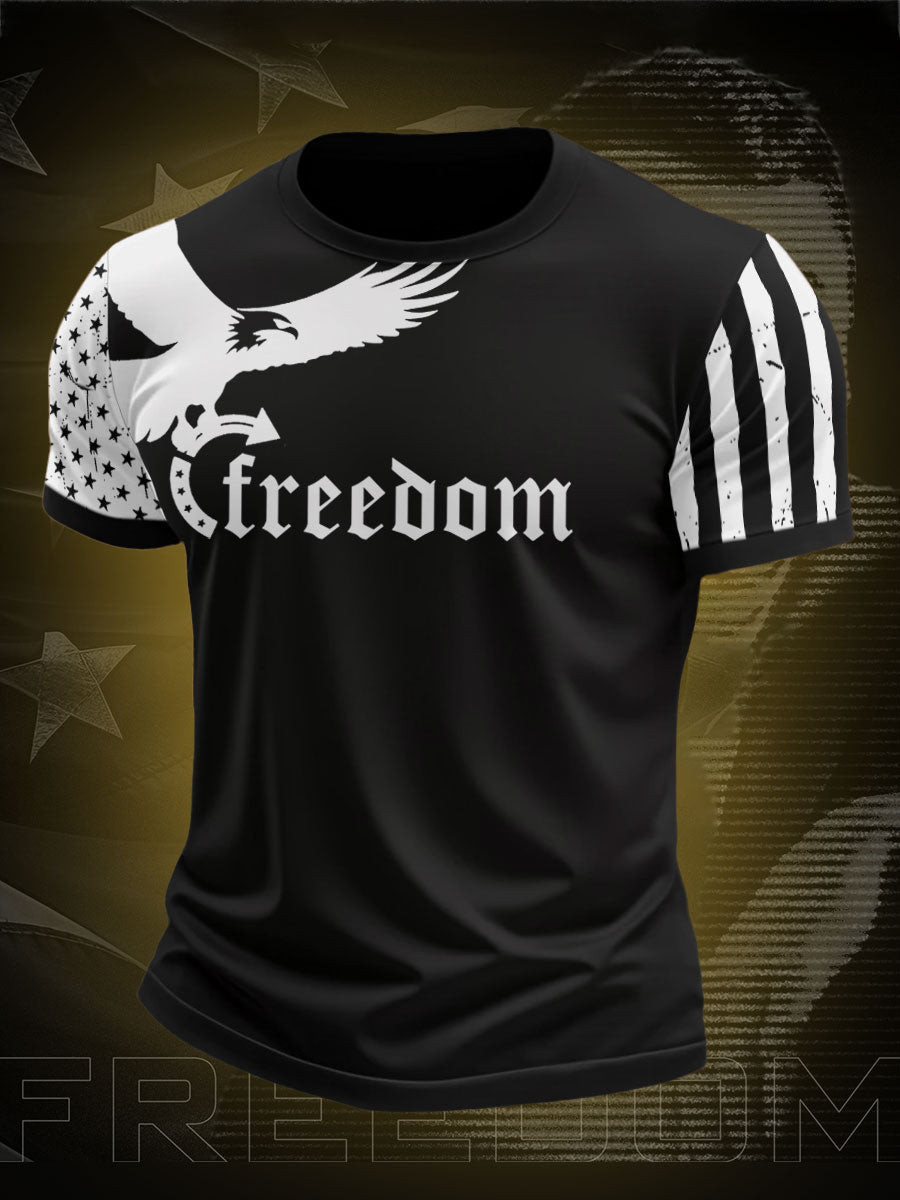 Men's Freedom True Patriot Printed T-shirt Gift For Supporters