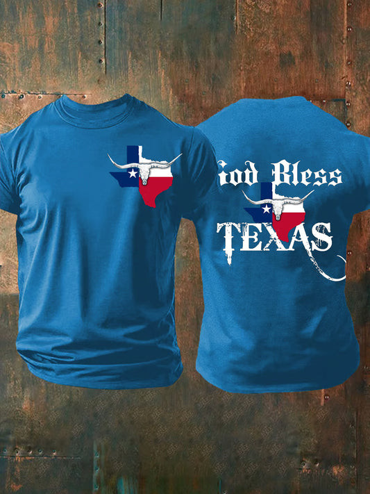 Mens God Bless Texas Shortsleeved Tshirt Merch Gift For Texans