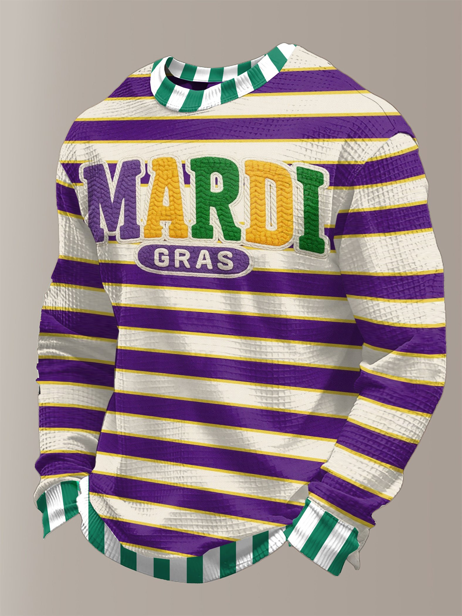 Men's Mardi Gras Waffle Sweatshirt Mardi Gras Apparel Gifts For Husband