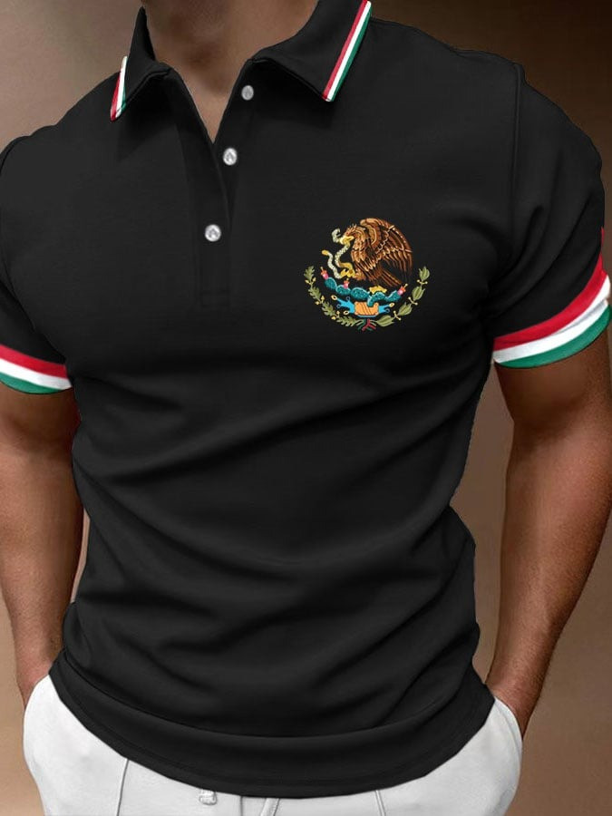 Men's Mexican Flag Polo Shirt Cool Gifts For Mexico Lovers