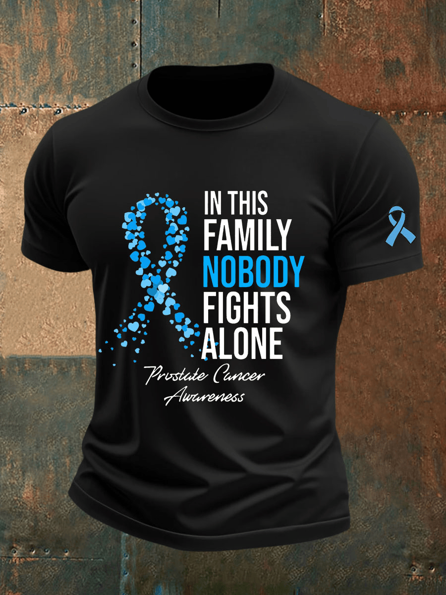 Mens Prostate Cancer Awareness Shirt In This Family No One Fight Alone Tee Cancer Comfort Gifts