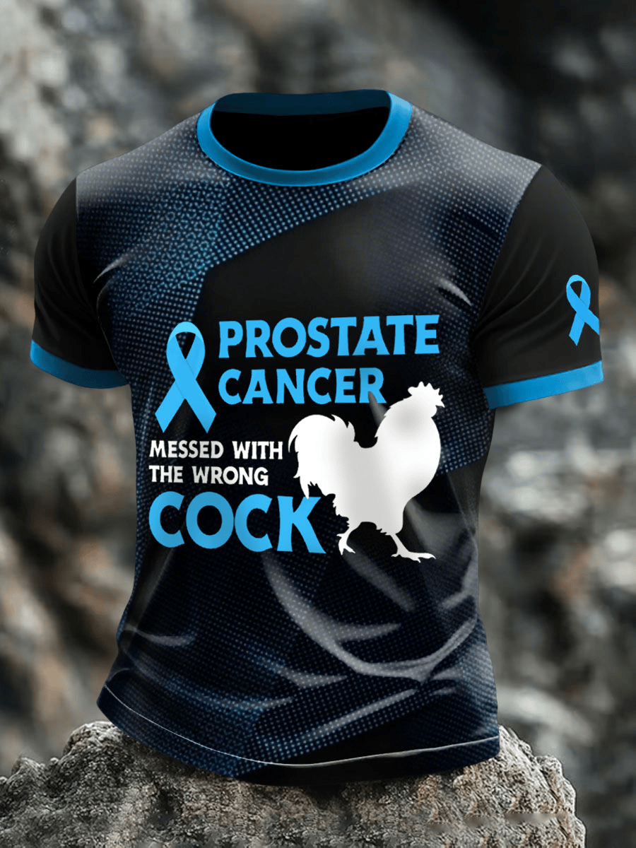 Men's Prostate Cancer Shirt Messed with the Wrong Cock T-shirts Cancer Survivor Gifts.