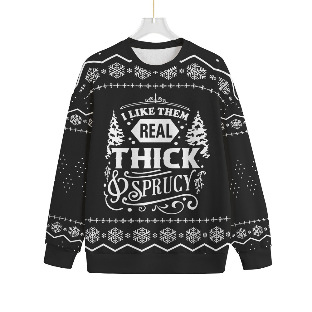 Mens Real Thick And Sprucy Big And Tall Christmas Sweater Warm and Comfy Sweater for Winter Days
