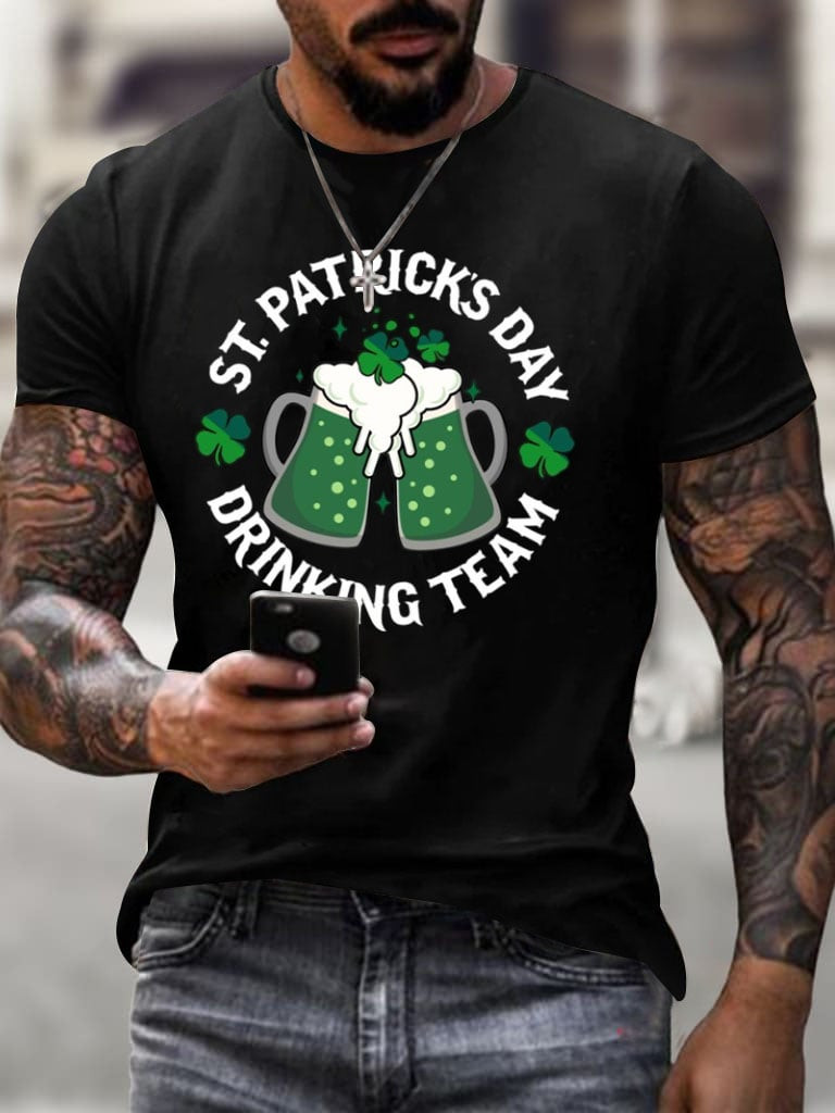 Mens St Patricks Day Beer Drinking Team T-Shirt St Patricks Clothes Presents For Him