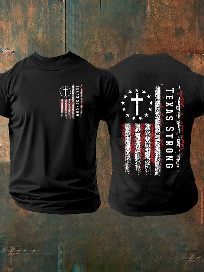 Men's Texas Strong USA Flag Shirt Patriotic Clothing Gifts For Texans