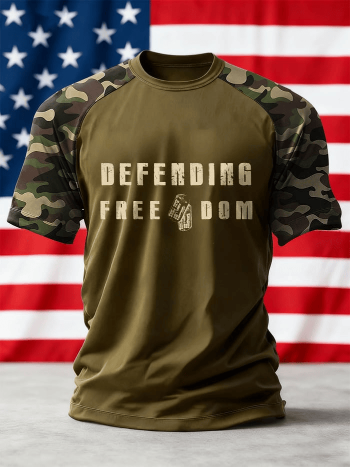 Men's Veterans Day Defending Freedom T-shirt Veterans Day 2025 Shirt Gift for Dad