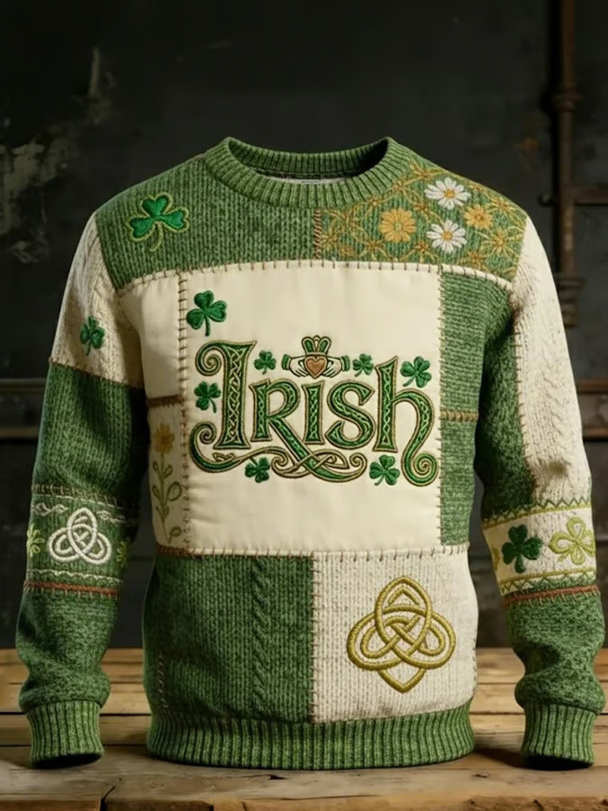 Men's Vintage St. Patrick's Day Printed Sweatshirt