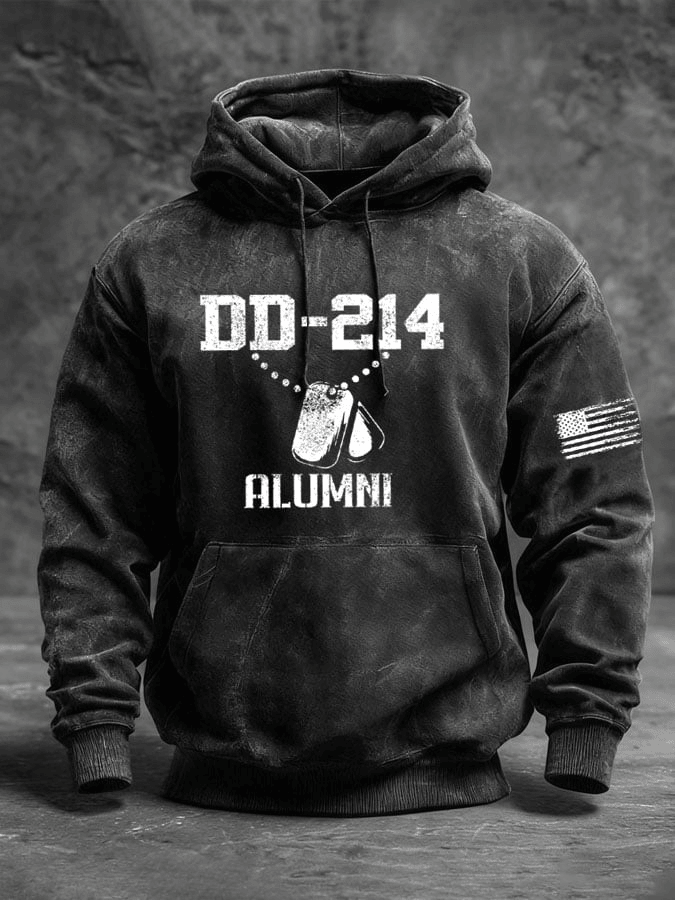 Men's Vintage Veteran Print Casual Hoodie Thank You Veterans Hoodie Patriotic Gift for Men