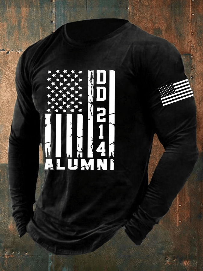 Men's Vintage Veteran Printed Classic Long Sleeve Shirt Support Our Veterans Apparel