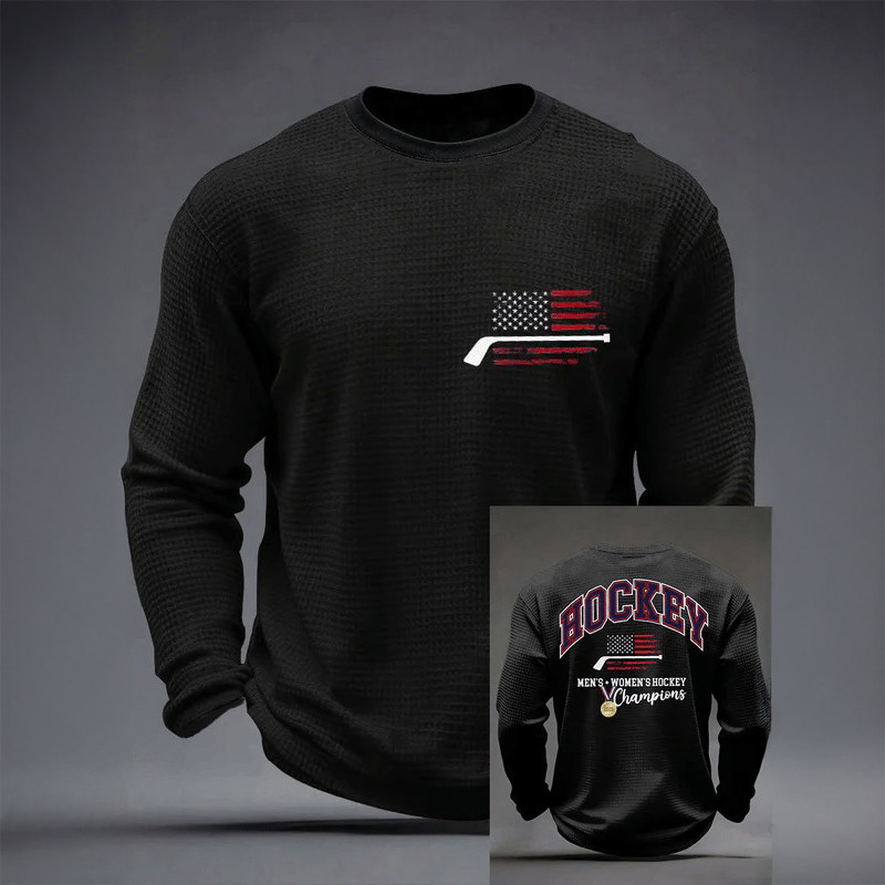 Men's Women's Hockey Champions Gold Medal Long Sleeve Shirt USA Hockey Gold Merch Fan Gear