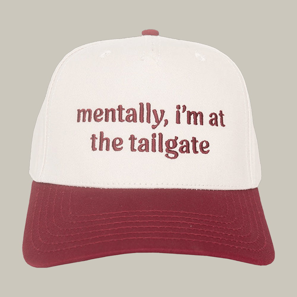 Mentally I'm At The Tailgate Trucker Hat Witty Sayings Katydid Cap Funny Gifts