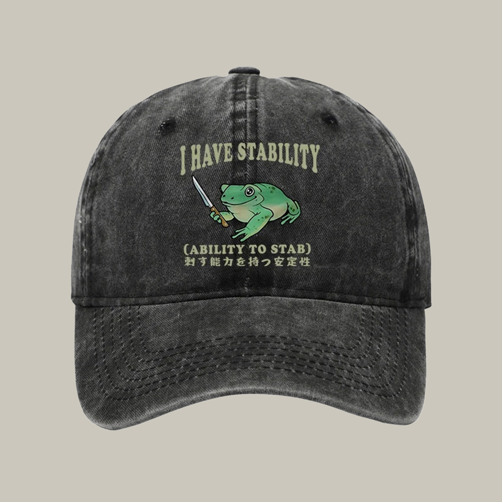 Mentally Stable Assassin Frog Washed Cap Funny Ball Caps Christmas Gifts For Her