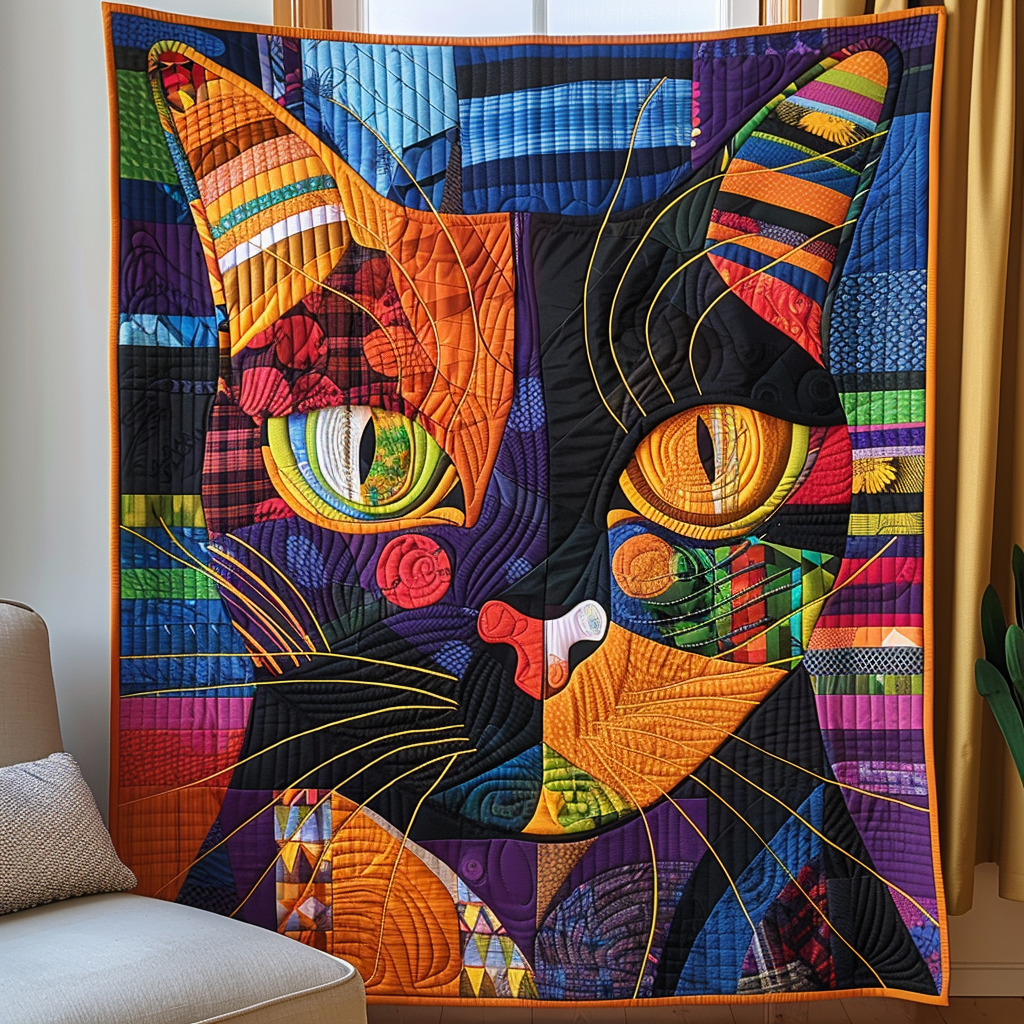 Meow Magic Quilted Blanket Cat Christmas Gifts