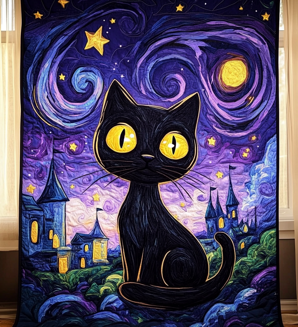 Meow Magic Quilted Blanket Cat Christmas Gifts