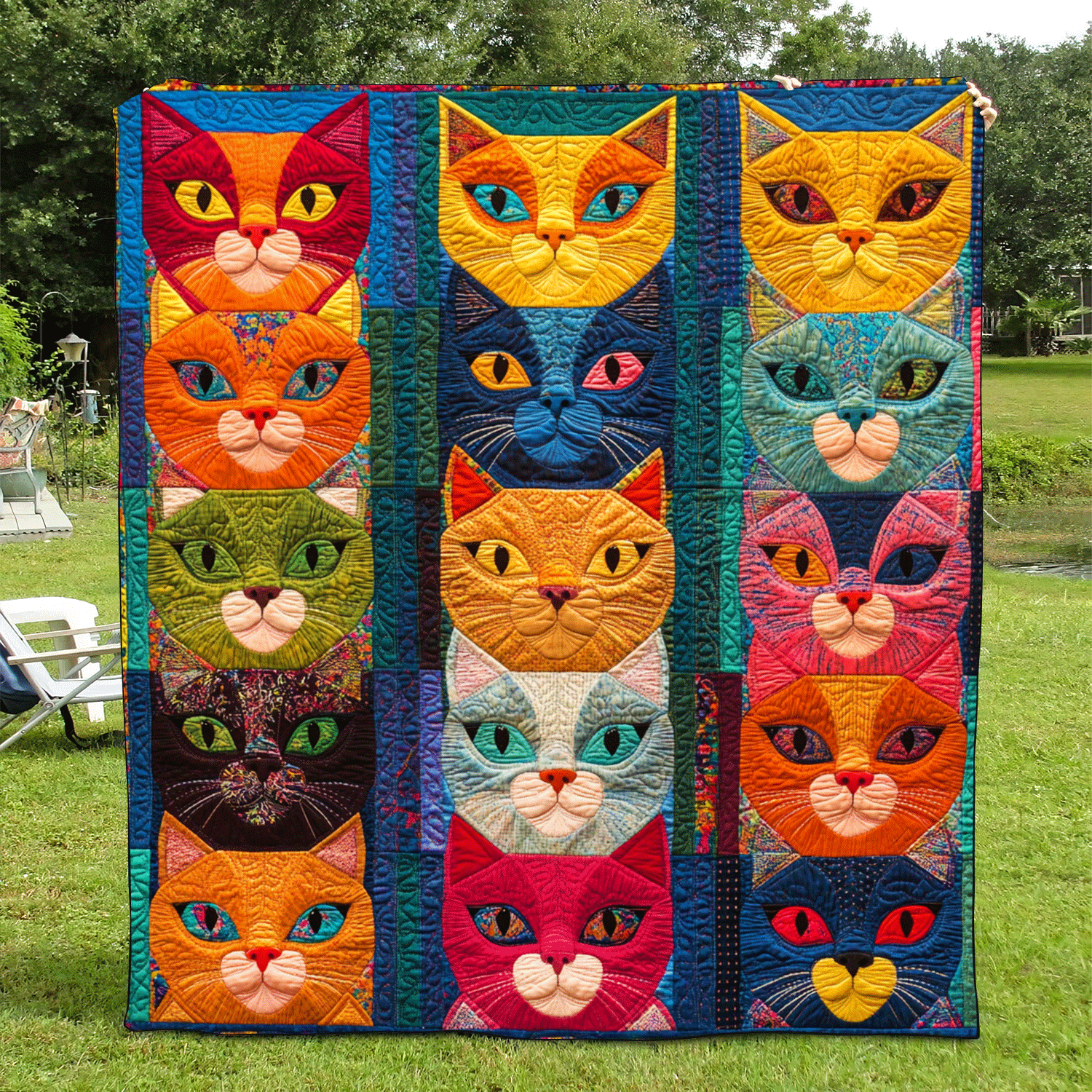 Meow Magic Quilted Blanket Unique Cat Gifts