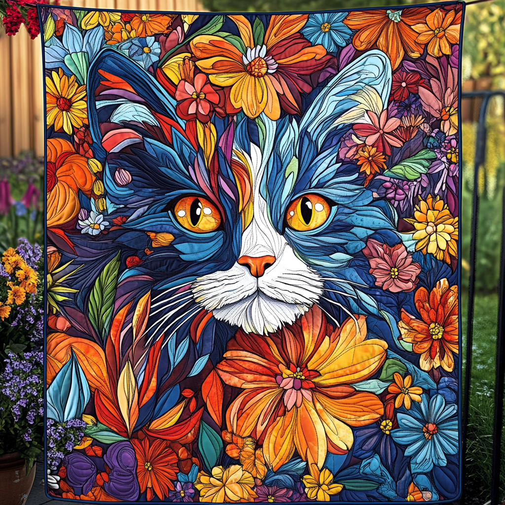 Meow Mix Mosaic Quilted Blanket Cute Blankets For Her