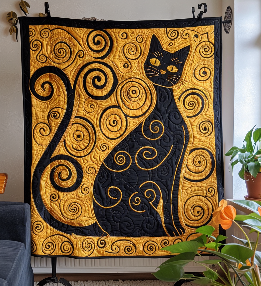 Meow Mosaic Quilted Blanket Cat Christmas Gifts