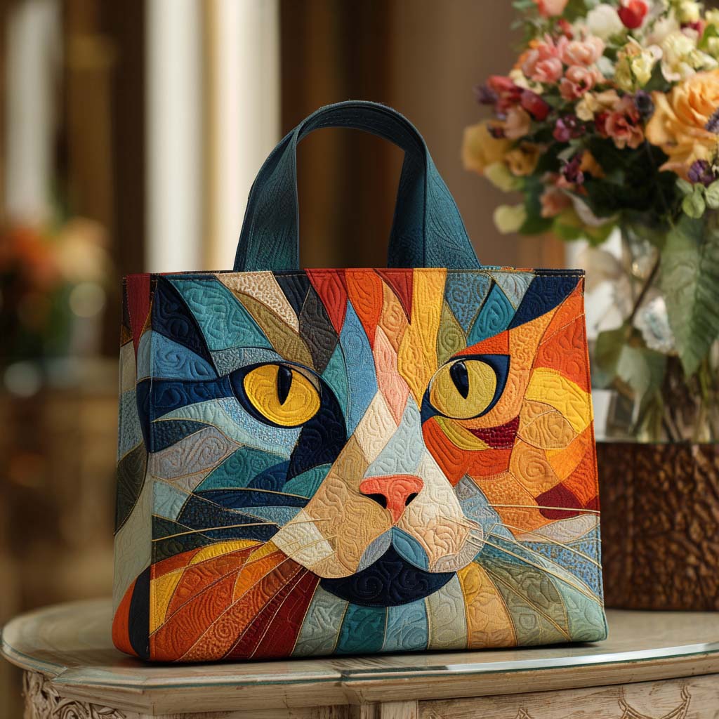 Meow Muse Quilted Tote Bag Gift For Mid Autumn Festival