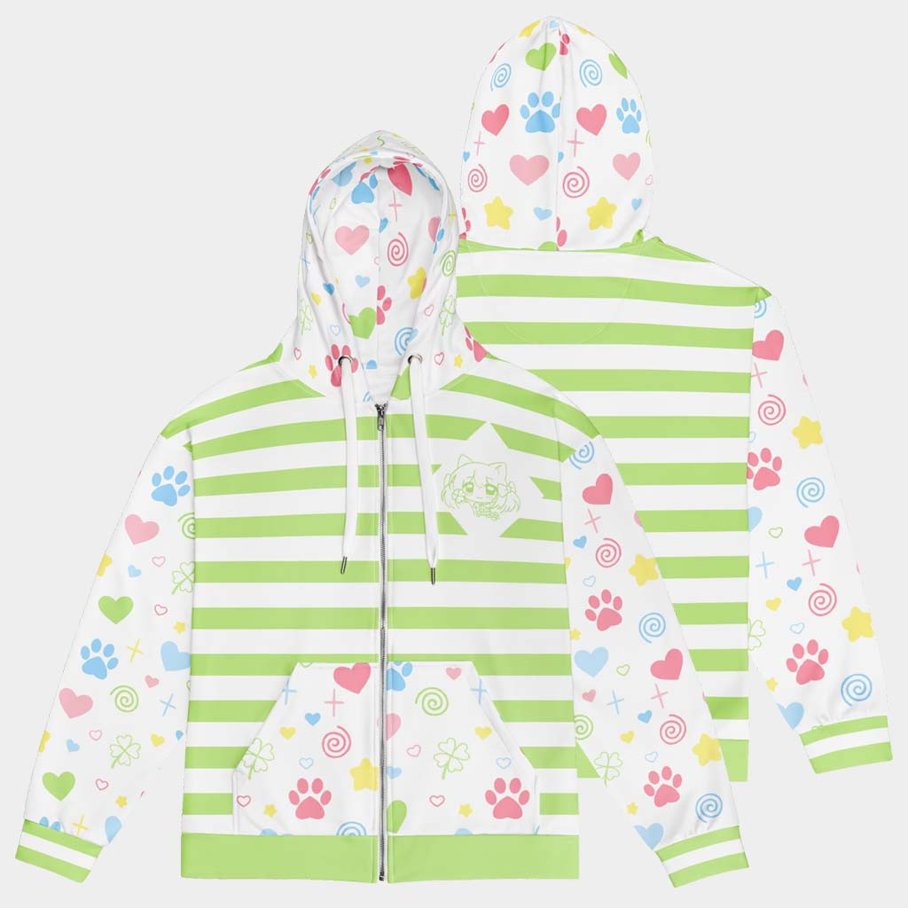 Meowbah Merch Lucky Neko Zip Hoodie Meowbah Hoodie Great Gifts For Sister