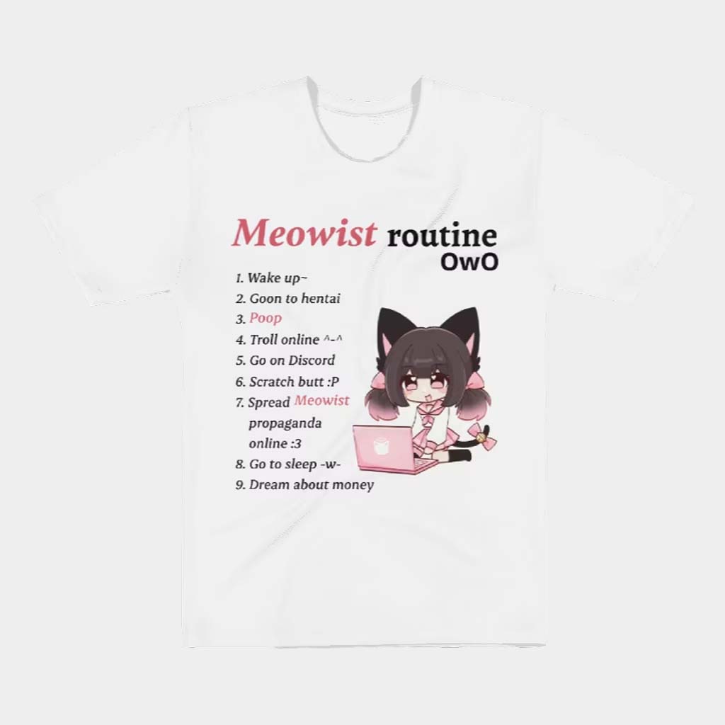 Meowbah Merch Meowist Routine Shirt Meowbah T-Shirt White Cute Gift For Sister