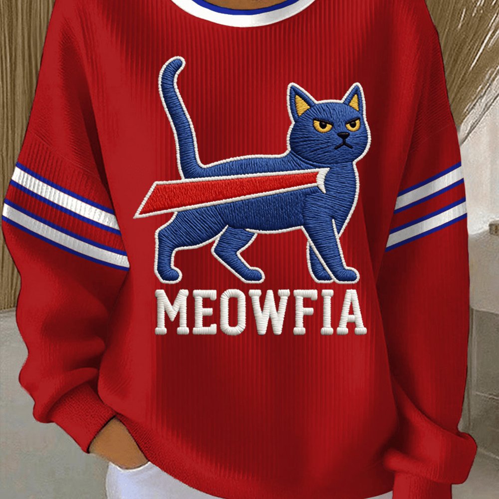 Meowfia Football Sweatshirt Game Day Football Merch Football Gift For Cat Lovers