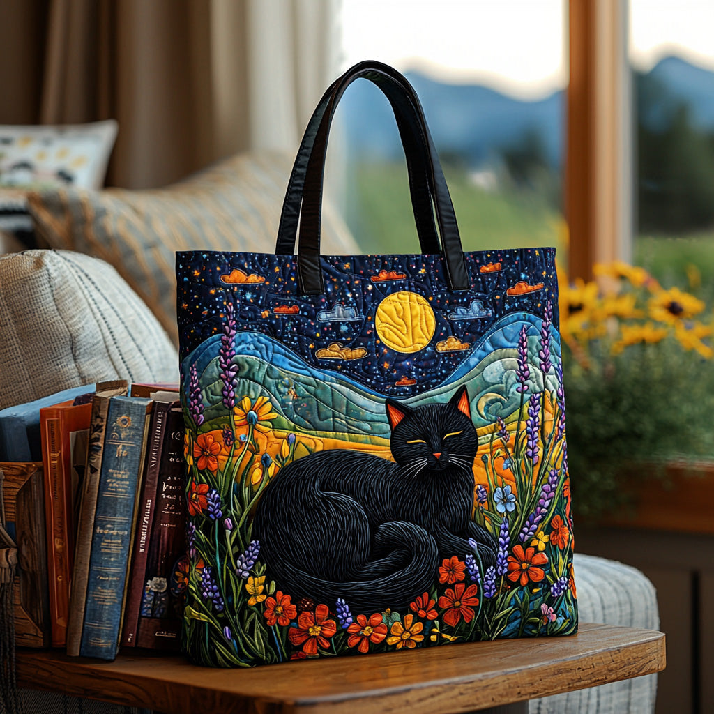 Meowgic Hour Quilted Tote Bag Cool Gifts For Cat Lovers