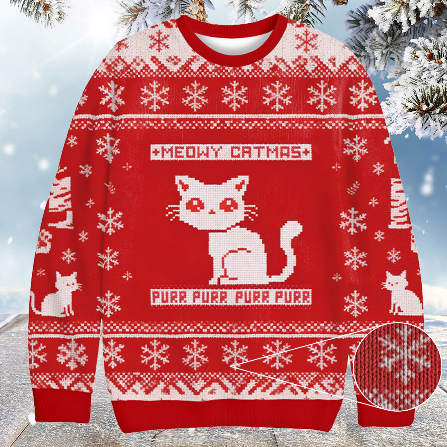 Meowy Catmas Christmas Ugly Sweater Cool Xmas Clothing Cool Christmas Gifts