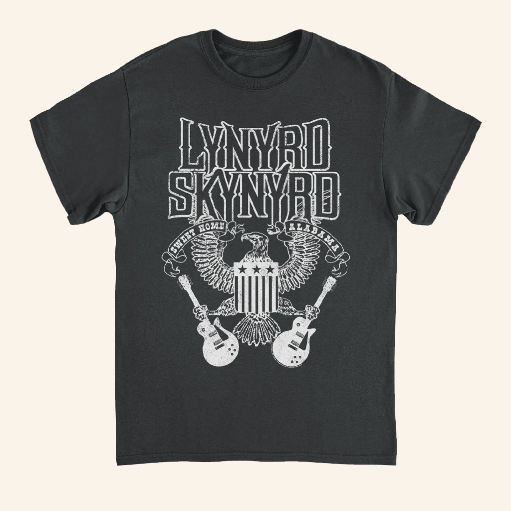 Merch Showroom Merch Lynyrd Skynyrd Guitars American Shield T-Shirt Gifts Ideas For Dad Merch Showroom Merch Lynyrd Skynyrd Guitars American Shield T-Shirt Gifts Ideas For Dad
