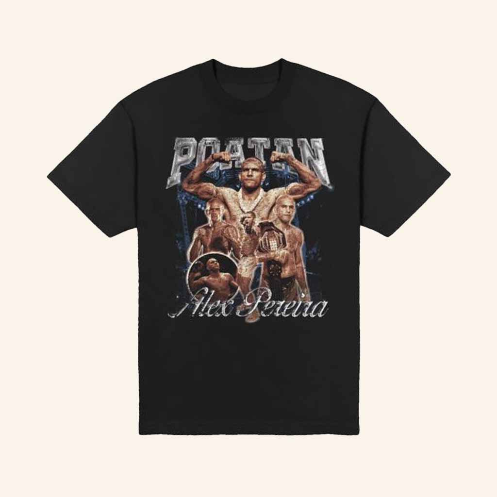 Merchlabs Merch Alex Pereira Poatan Collage T-Shirt Christmas Gift Ideas For Boxing Lovers Merchlabs Merch Alex Pereira Poatan Collage T-Shirt Christmas Gift Ideas For Boxing Lovers
