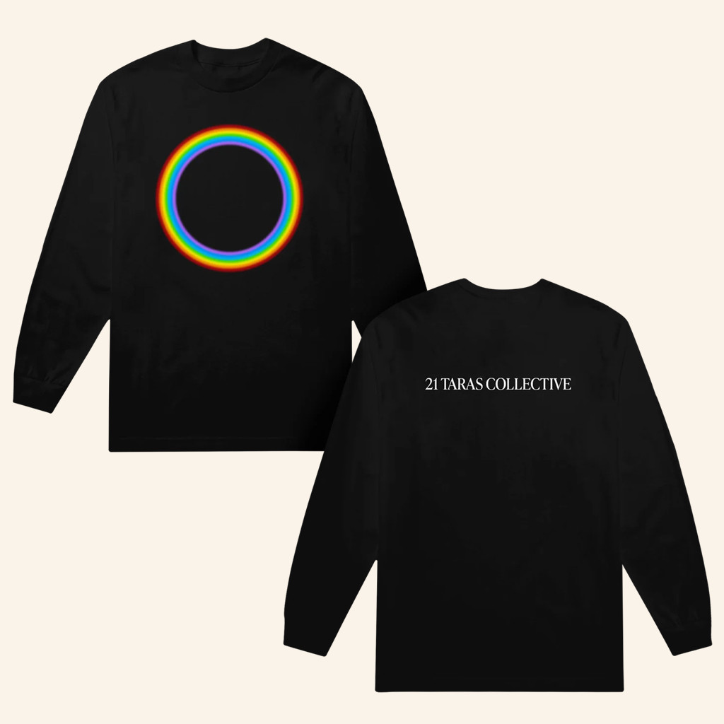 Merchnow Merch 21 Taras Collective Circular Rainbow Black Long Sleeve T-Shirt Gifts For Son Merchnow Merch 21 Taras Collective Circular Rainbow Black Long Sleeve T-Shirt Gifts For Son
