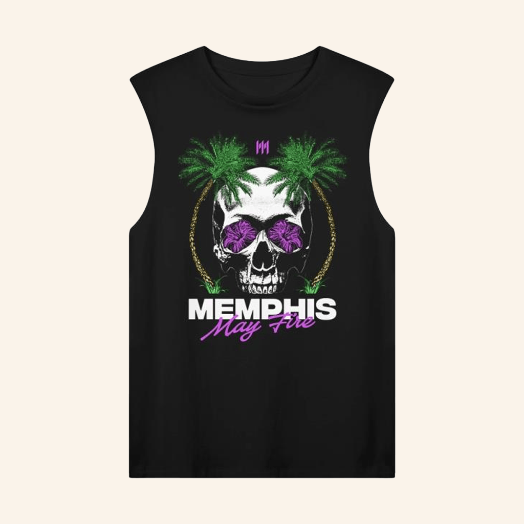 MerchNow Merch Memphis May Fire Palms Black Muscle Tank Top Gifts For Him MerchNow Merch Memphis May Fire Palms Black Muscle Tank Top Gifts For Him