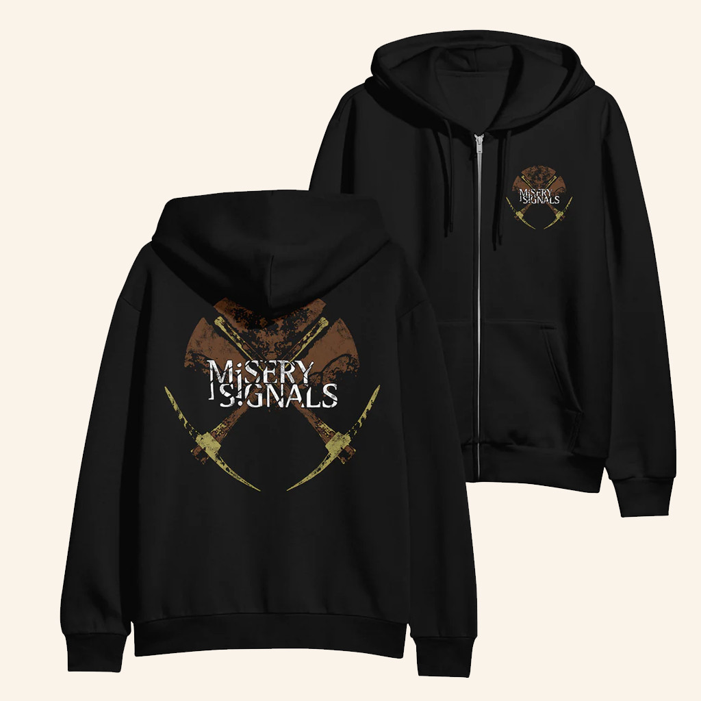 MerchNow Merch Misery Signals Og Pickaxe Black Zip Up Hoodie Gifts For Brother