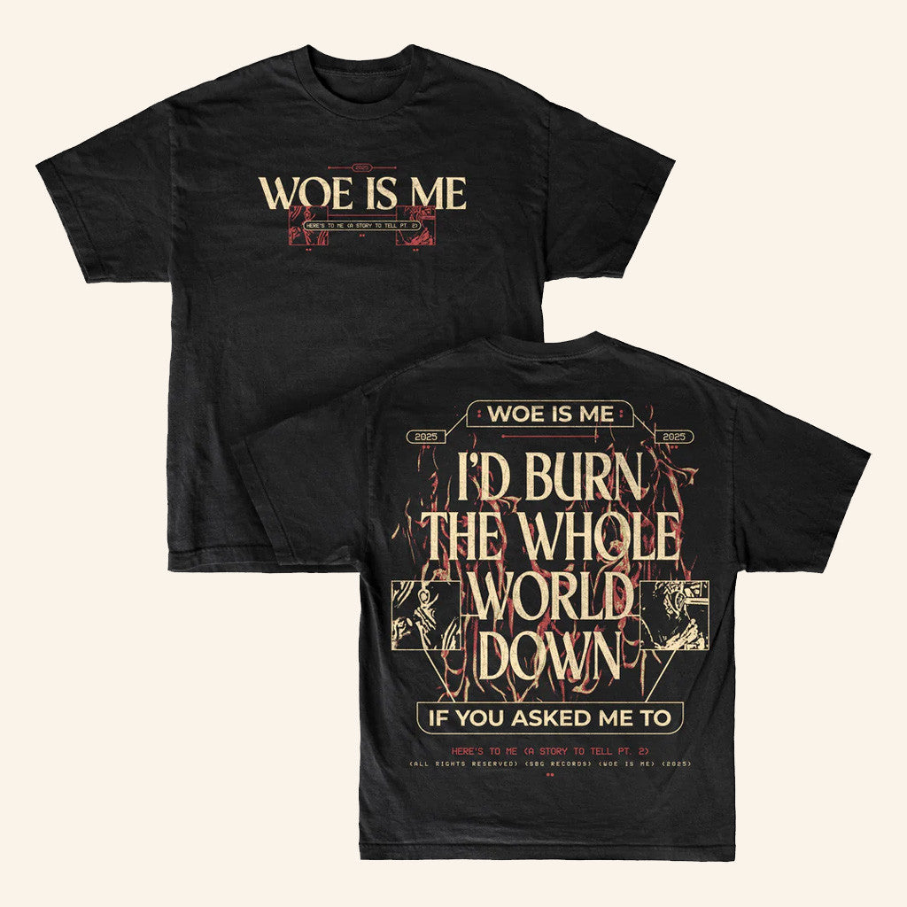 Merchnow Merch Woe Is Me Here's To Me Black T-Shirt Unique Gift For Boyfriend Merchnow Merch Woe Is Me Here's To Me Black T-Shirt Unique Gift For Boyfriend