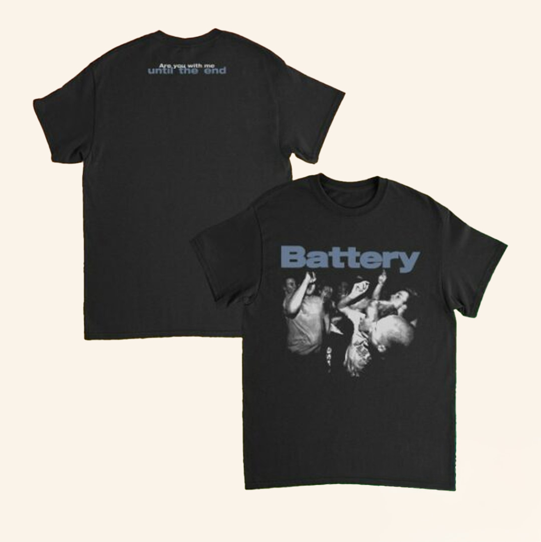 Merchworld Merch Battery Until The End Black T-Shirt Best Christmas Gifts For Boyfriend Merchworld Merch Battery Until The End Black T-Shirt Best Christmas Gifts For Boyfriend