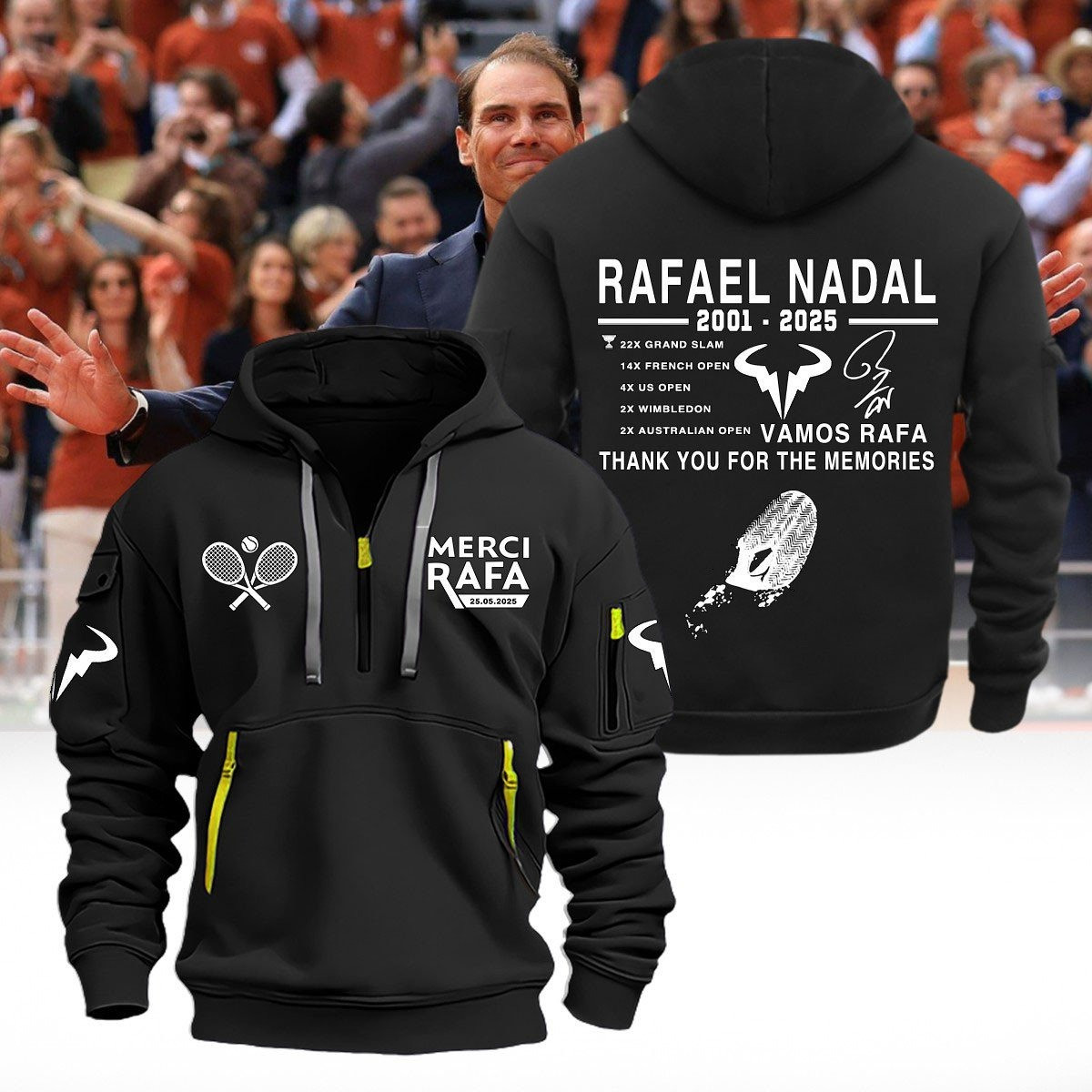 Merci Rafa Limited Edition Haft Zip Hoodie Merci Rafa Merch Best Gift For Fans