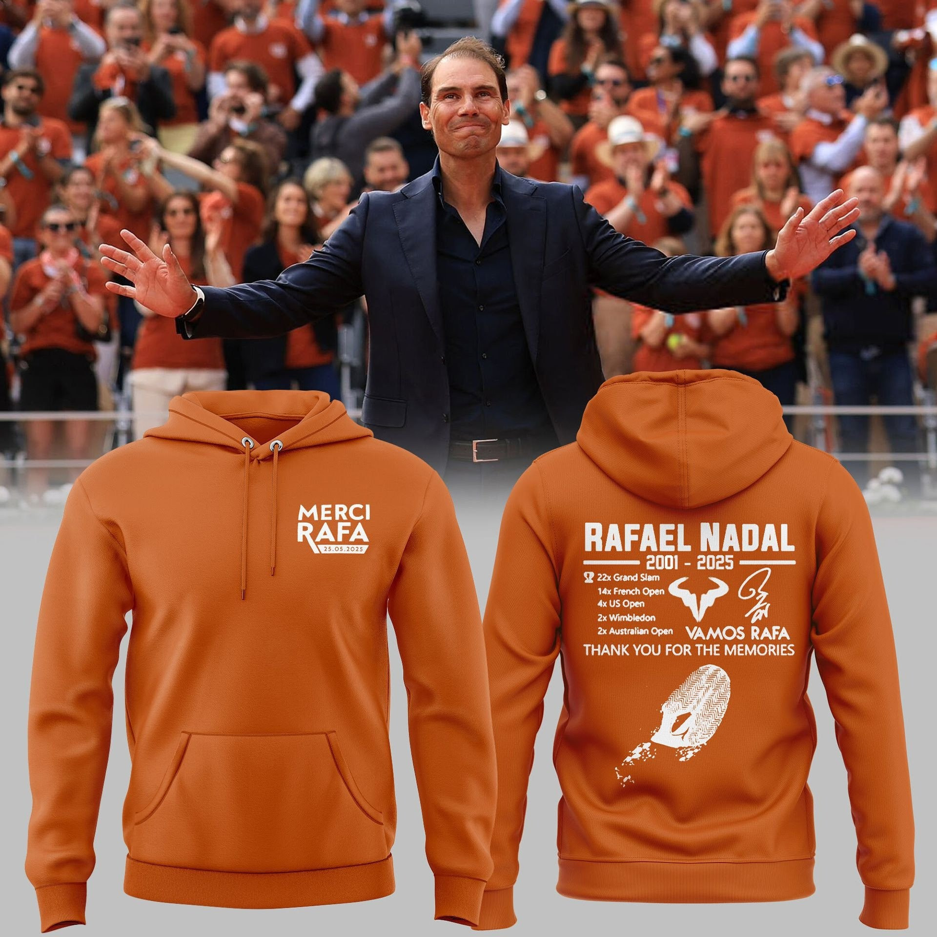 Merci Rafa Thank You For The Memories Hoodie Gifts For Tennis Lovers