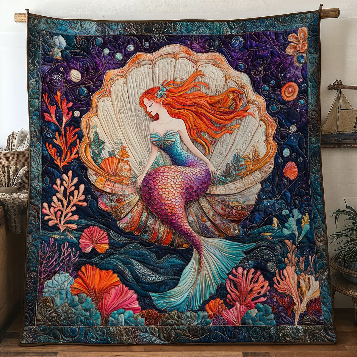 Mermaid Cove Quilt Soft Quilt Blanket to Add Style and Warmth