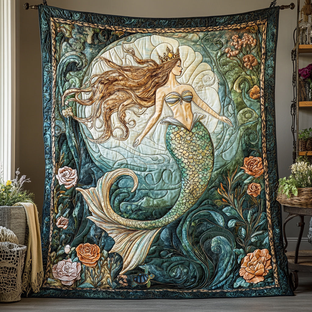 Mermaid Queen Of The Ocean Holiday Xmas Quilt Blanket Christmas Gift Ideas For Daughter