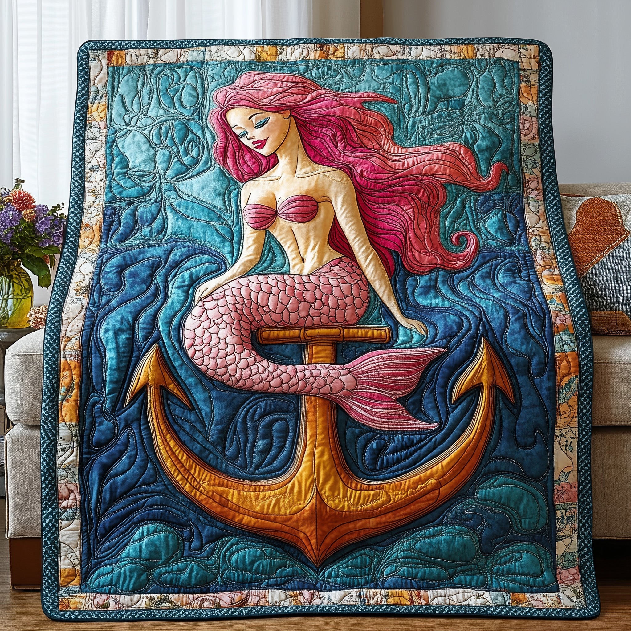 Mermaid Quilted Blanket Cute Soft BlanketMermaid Birthday Gifts