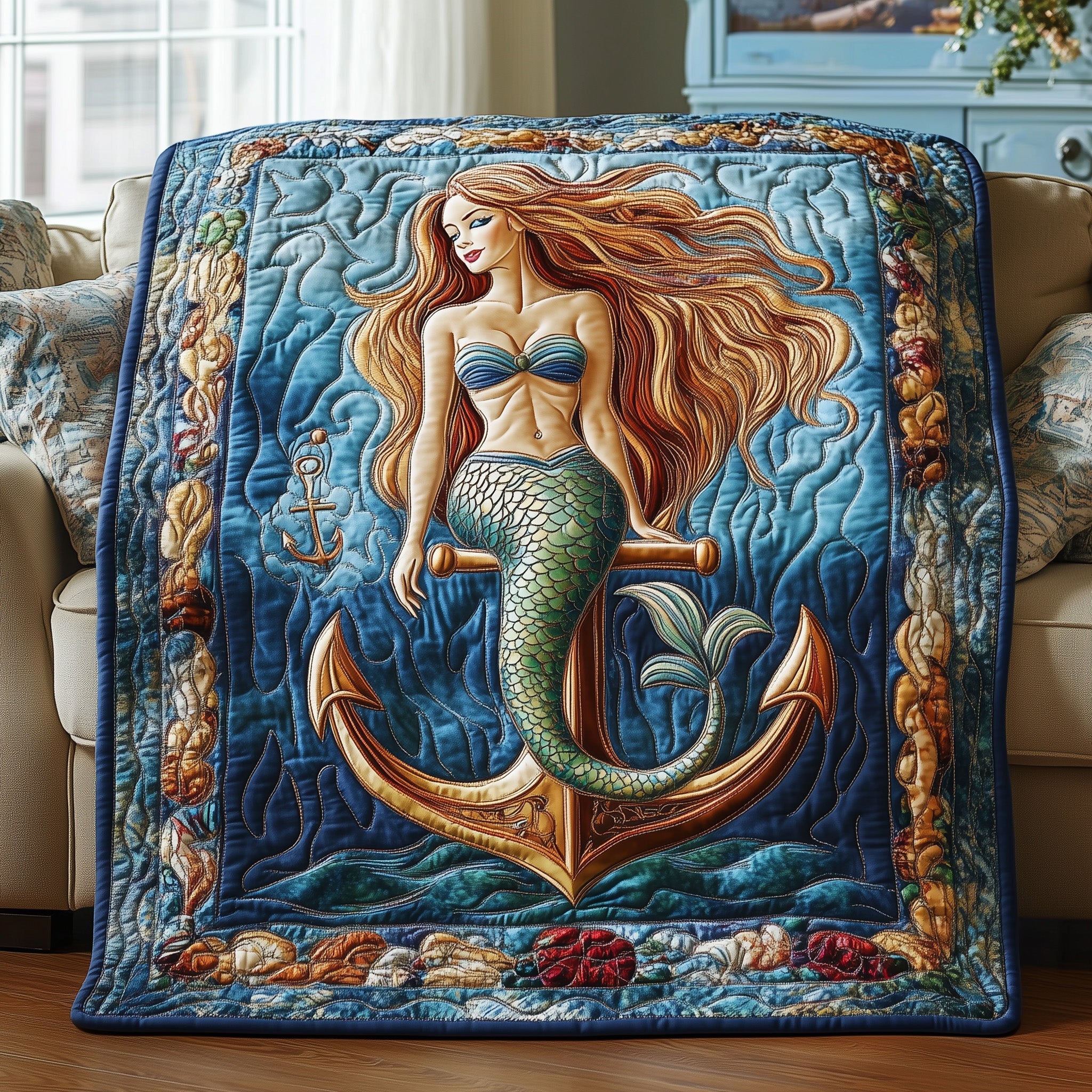 Mermaid Quilted Blanket Cute Soft BlanketMermaid Birthday Presents